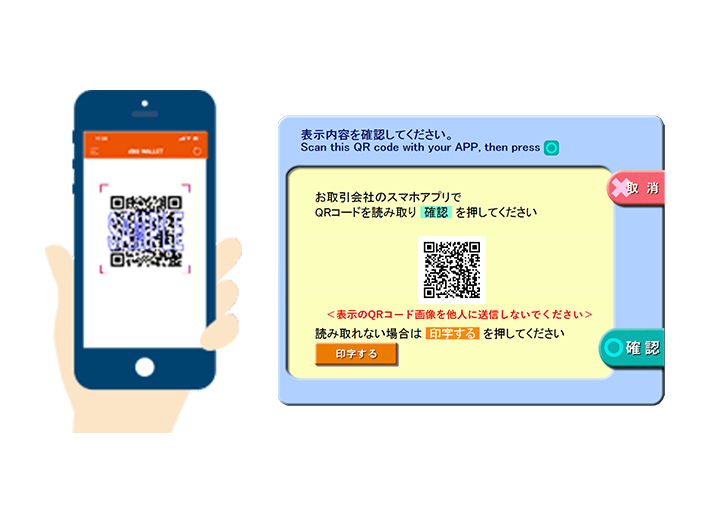 ローソン銀行ATM画面 QRコードをスキャンする